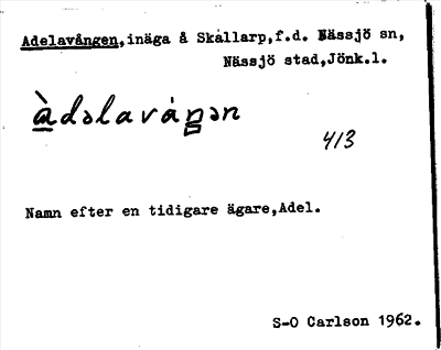 Bild på arkivkortet för arkivposten Adelavången