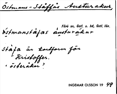 Bild på arkivkortet för arkivposten Östmans-Ståffås Austurakur