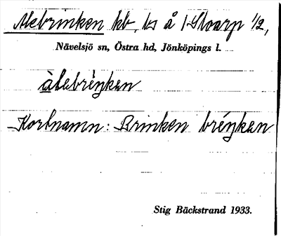 Bild på arkivkortet för arkivposten Alebrinken