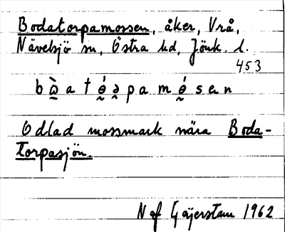 Bild på arkivkortet för arkivposten Bodatorpamossen