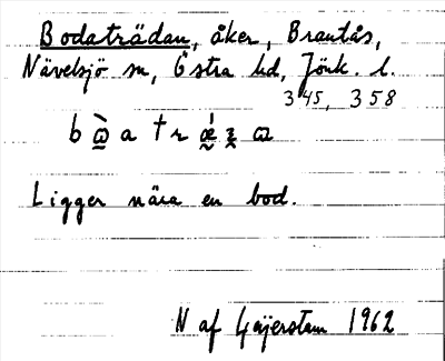 Bild på arkivkortet för arkivposten Bodaträdan