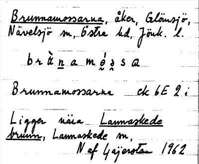 Bild på arkivkortet för arkivposten Brunnamossarna