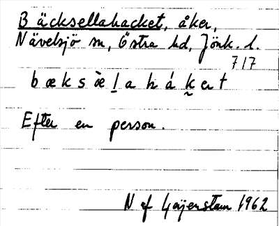Bild på arkivkortet för arkivposten Bäcksellahacket