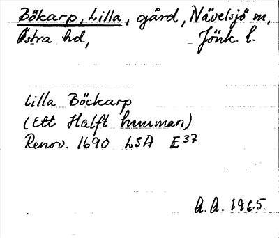 Bild på arkivkortet för arkivposten Bökarp, Lilla