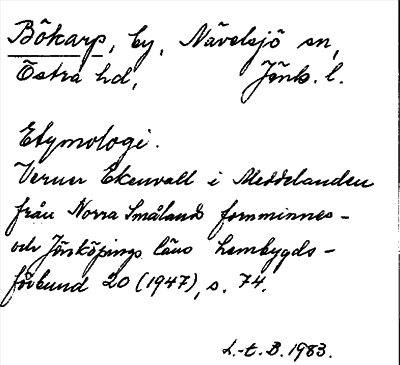 Bild på arkivkortet för arkivposten Bökarp
