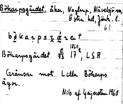 Bild på arkivkortet för arkivposten Bökarpsgärdet