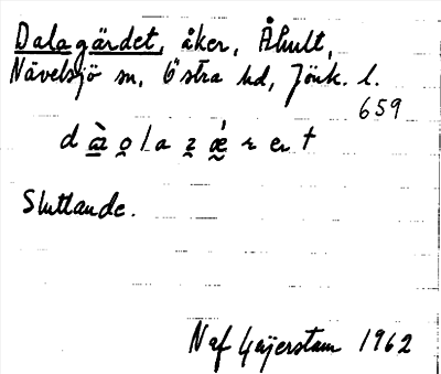 Bild på arkivkortet för arkivposten Dalagärdet