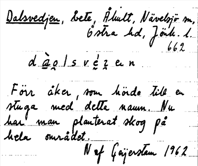 Bild på arkivkortet för arkivposten Dalsvedjan