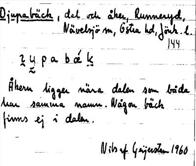 Bild på arkivkortet för arkivposten Djupabäck