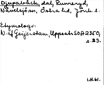 Bild på arkivkortet för arkivposten Djupabäck