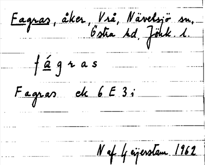 Bild på arkivkortet för arkivposten Fagras