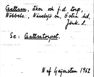 Bild på arkivkortet för arkivposten Gattsan, se Gattsatorpet