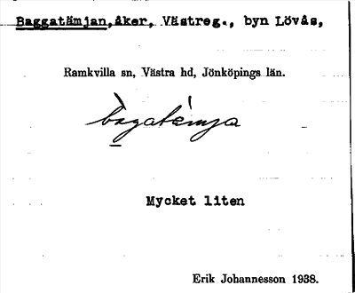 Bild på arkivkortet för arkivposten Baggatämjan