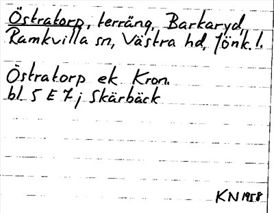 Bild på arkivkortet för arkivposten Östratorp
