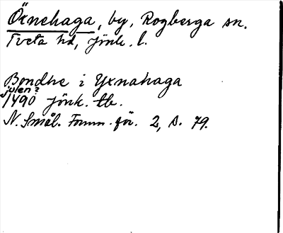 Bild på arkivkortet för arkivposten Öxnehaga