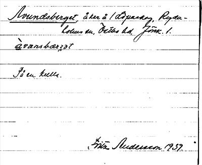 Bild på arkivkortet för arkivposten Avundsberget