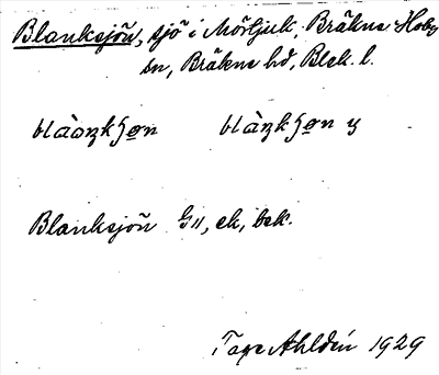 Bild på arkivkortet för arkivposten Blanksjön