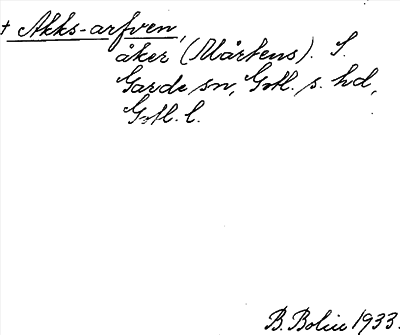 Bild på arkivkortet för arkivposten Akks-arfven