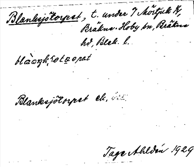 Bild på arkivkortet för arkivposten Blanksjötorpet
