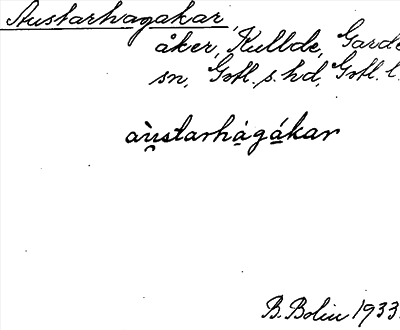 Bild på arkivkortet för arkivposten Austarhagakar