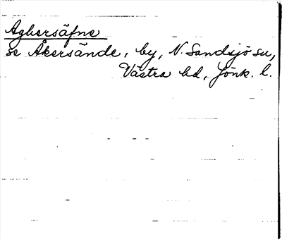 Bild på arkivkortet för arkivposten Aghersäfne, se Åkersände