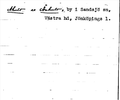 Bild på arkivkortet för arkivposten Ahult, se Ånhult