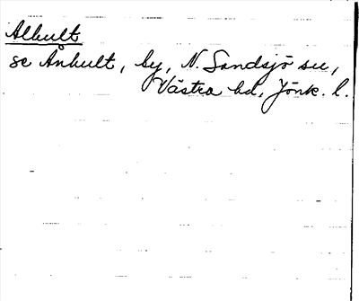 Bild på arkivkortet för arkivposten Alhult, se Ånhult