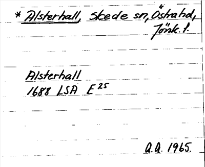 Bild på arkivkortet för arkivposten *Alsterhall