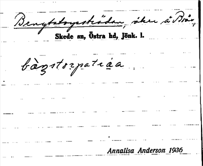Bild på arkivkortet för arkivposten Bengtstorpsträdan