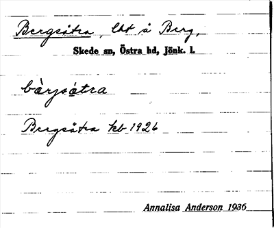 Bild på arkivkortet för arkivposten Bergsätra