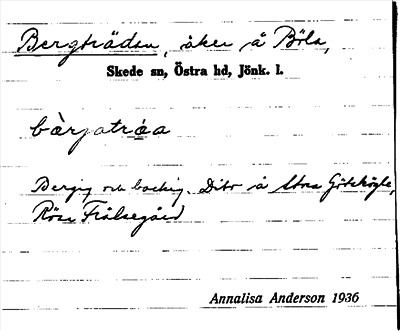 Bild på arkivkortet för arkivposten Bergträdan