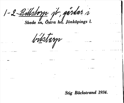 Bild på arkivkortet för arkivposten Billstorp