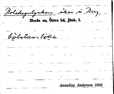 Bild på arkivkortet för arkivposten Bolstugulyckan