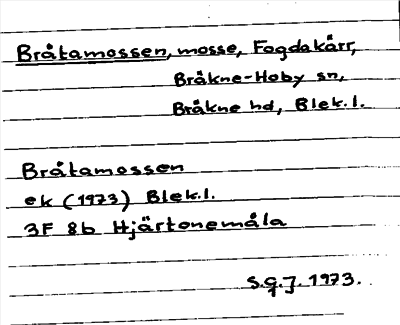 Bild på arkivkortet för arkivposten Bråtamossen