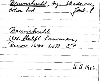 Bild på arkivkortet för arkivposten Brunshult