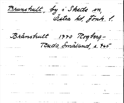 Bild på arkivkortet för arkivposten Brunshult