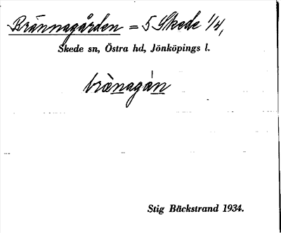 Bild på arkivkortet för arkivposten Brännagården