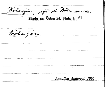 Bild på arkivkortet för arkivposten Bölasjön