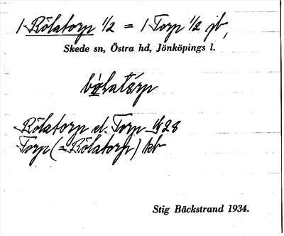 Bild på arkivkortet för arkivposten Bölatorp