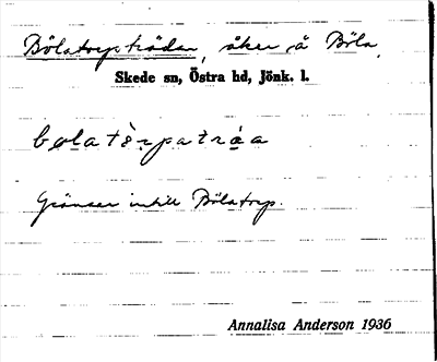 Bild på arkivkortet för arkivposten Bölatorpträdan