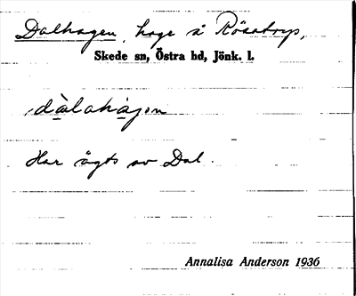 Bild på arkivkortet för arkivposten Dalhagen