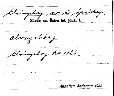 Bild på arkivkortet för arkivposten Elvingsborg