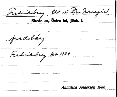 Bild på arkivkortet för arkivposten Fredriksberg