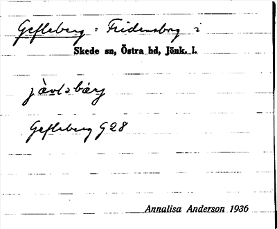 Bild på arkivkortet för arkivposten Gefleberg