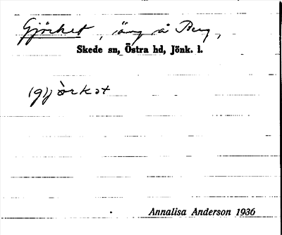 Bild på arkivkortet för arkivposten Gjörket