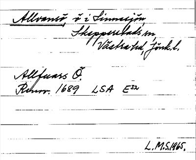 Bild på arkivkortet för arkivposten Allvansö