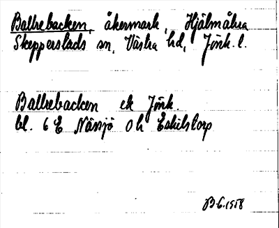 Bild på arkivkortet för arkivposten Ballrebacken
