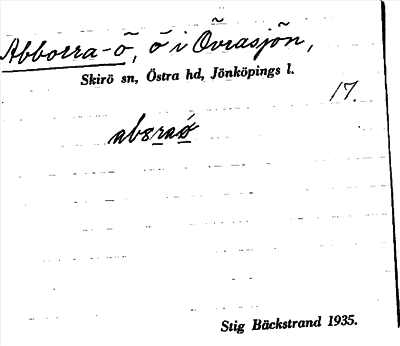 Bild på arkivkortet för arkivposten Abborra-ö