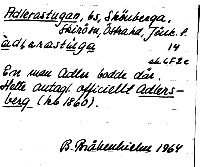 Bild på arkivkortet för arkivposten Adlerastugan