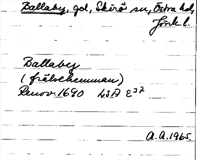 Bild på arkivkortet för arkivposten Ballaby